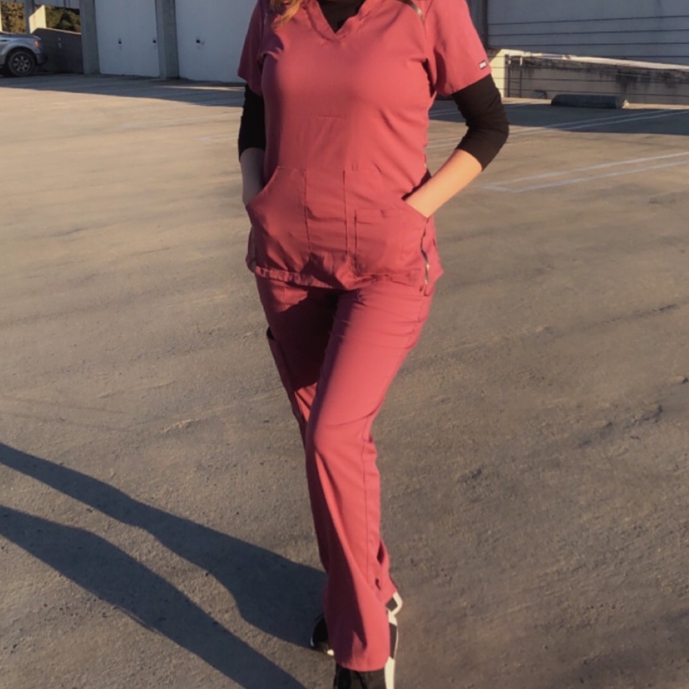 Pink scrub set